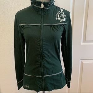 NFL Pro Line New York Jets dark green cotton jacket flattering stitching M